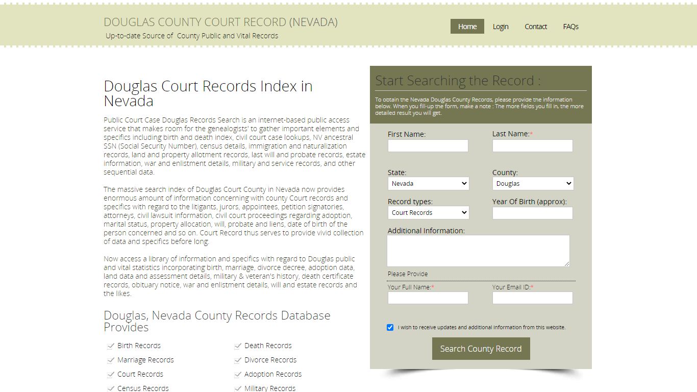 Douglas County, Nevada Public Court Records Index