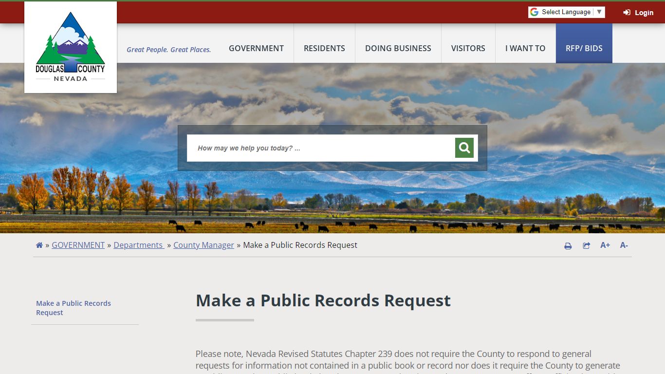 Make a Public Records Request - Douglas County, Nevada